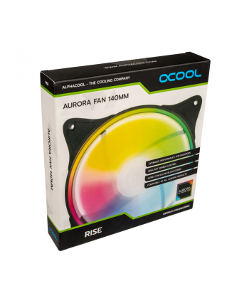 Alphacool Rise Aurora140mm fan 140x140x25mm, case fan (Kolor: CZARNY/transparent)