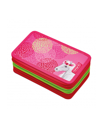 Herlitz TriCase Bloomy Horse, student case (pink/green, 31 pieces)