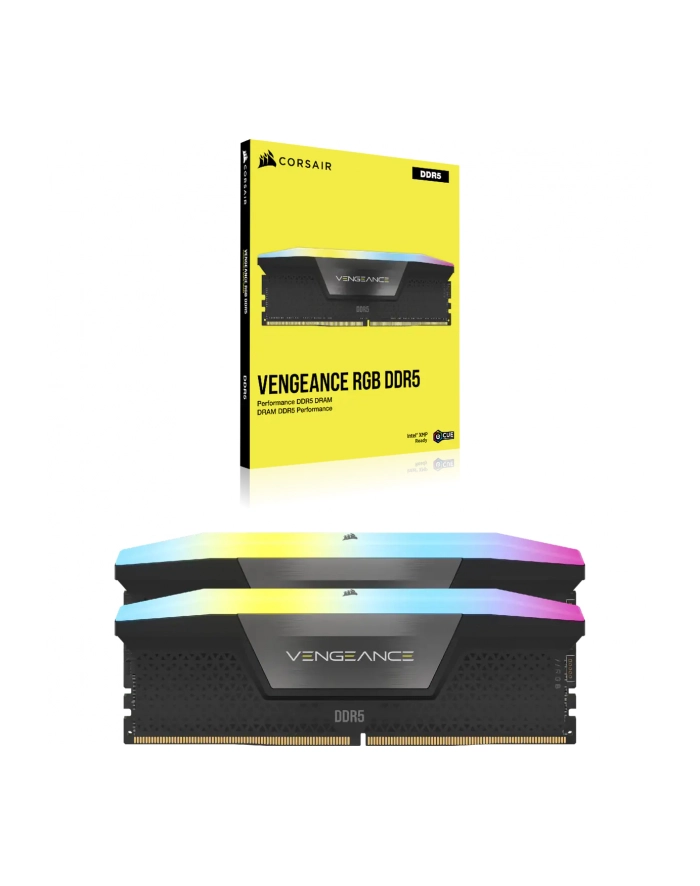 Corsair DDR5 32GB - 7000 - CL - 34 - Double-Kit - DIMM, CMH32GX5M2X7000C34, Vengeance RGB, XM, Kolor: CZARNY główny
