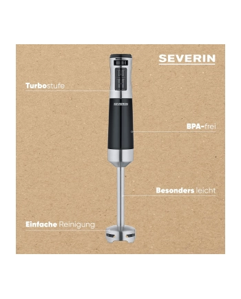 Severin SM 3772, hand blender (Kolor: CZARNY / stainless steel (brushed), with accessory set) nr 2