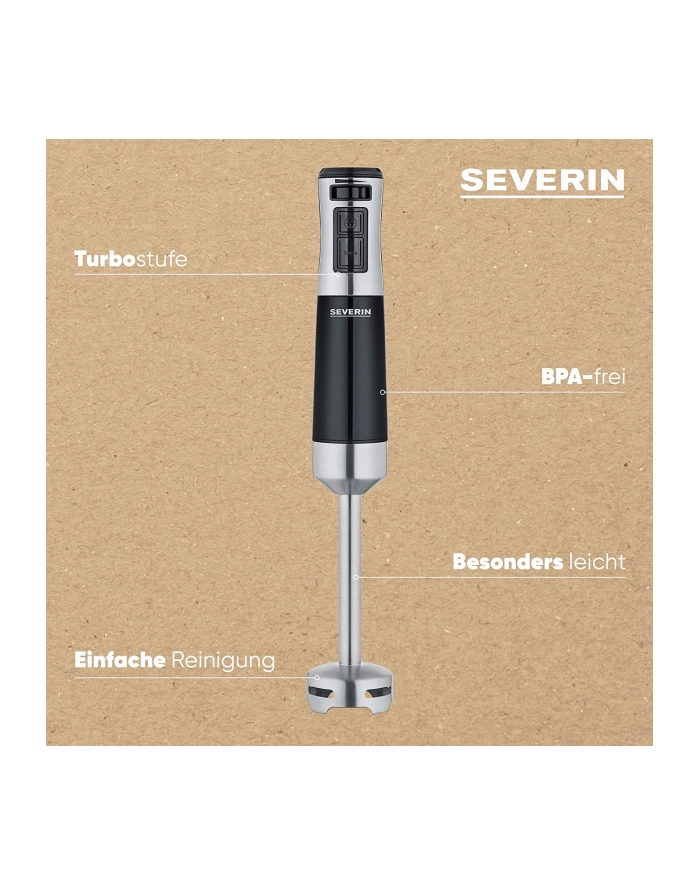 Severin SM 3772, hand blender (Kolor: CZARNY / stainless steel (brushed), with accessory set) główny