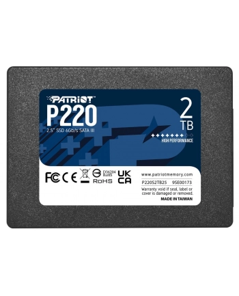patriot Dysk SSD 2TB P220 2.5 inches 550/500MB/s SATA III nr 1