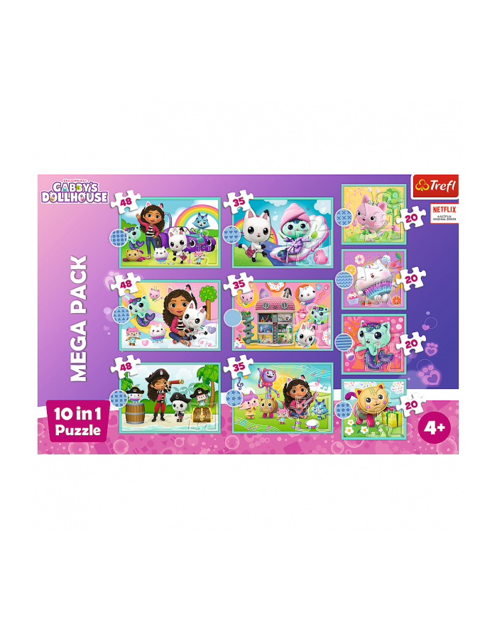 Puzzle 10w1 W świecie Gabi. Koci Domek Gabi. Gabby's Dollhouse 96003 Trefl główny