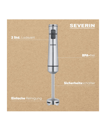 Severin SM 3775, hand blender (stainless steel (brushed)/Kolor: CZARNY, with premium set, cordless)