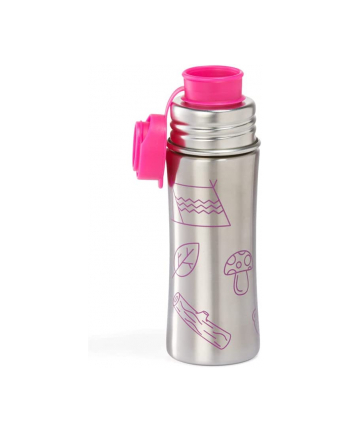 Affenzahn drinking bottle owl (pink/stainless steel, 0.33 litres)