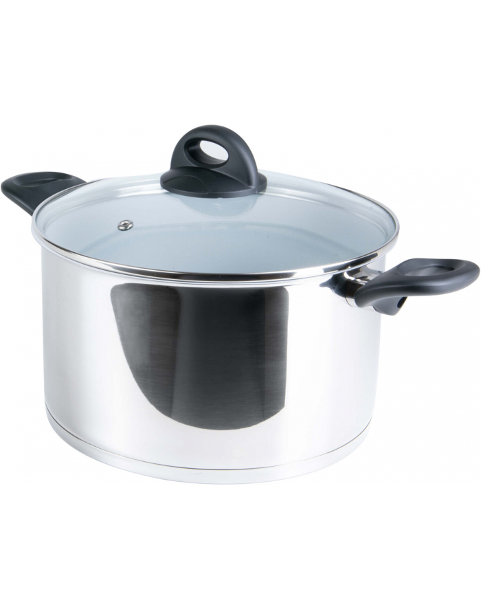 Cerafit Steel pot 24cm (stainless steel/grey, with design glass lid) główny