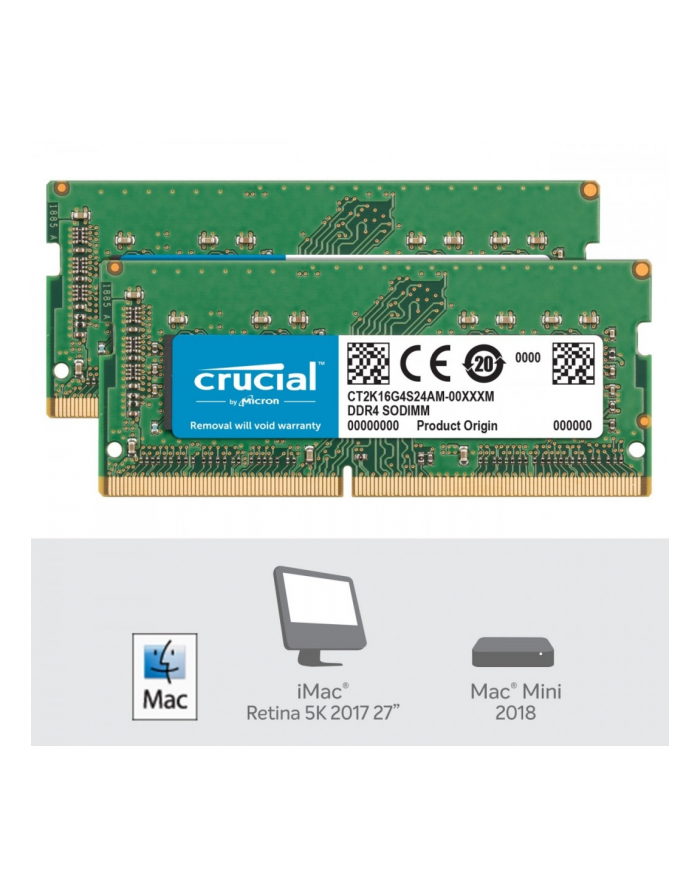 crucial Pamięć DDR4 SODIMM do Apple Mac 32GB(2*16GB)/2400 CL17 (8bit) główny