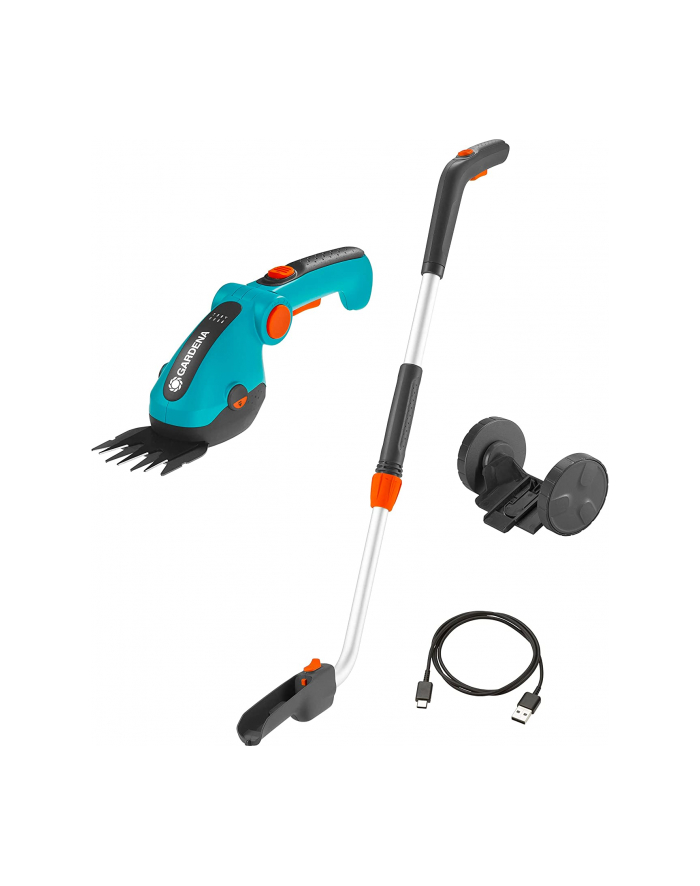 GARD-ENA Cordless Grass Shears ComfortCut Li Set, 3.6V (turquoise/Kolor: CZARNY, Li-Ion battery 3.0Ah, with telescopic handle and wheels) główny