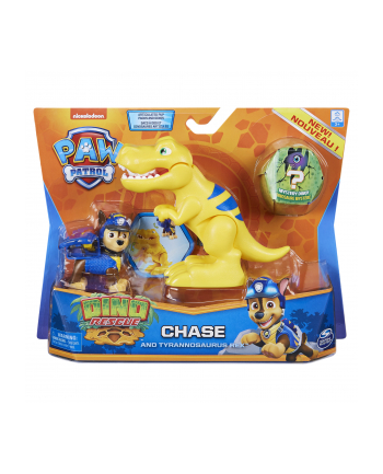spinmaster Spin Master Paw Patrol Dino Rescue Chase Hero Pup, Toy Figure (Yellow/Blue, Includes Dinosaur Figure and Surprise Dino)
