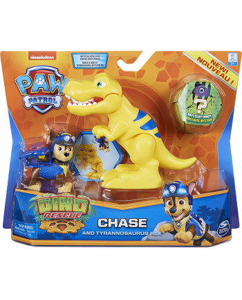 spinmaster Spin Master Paw Patrol Dino Rescue Chase Hero Pup, Toy Figure (Yellow/Blue, Includes Dinosaur Figure and Surprise Dino)