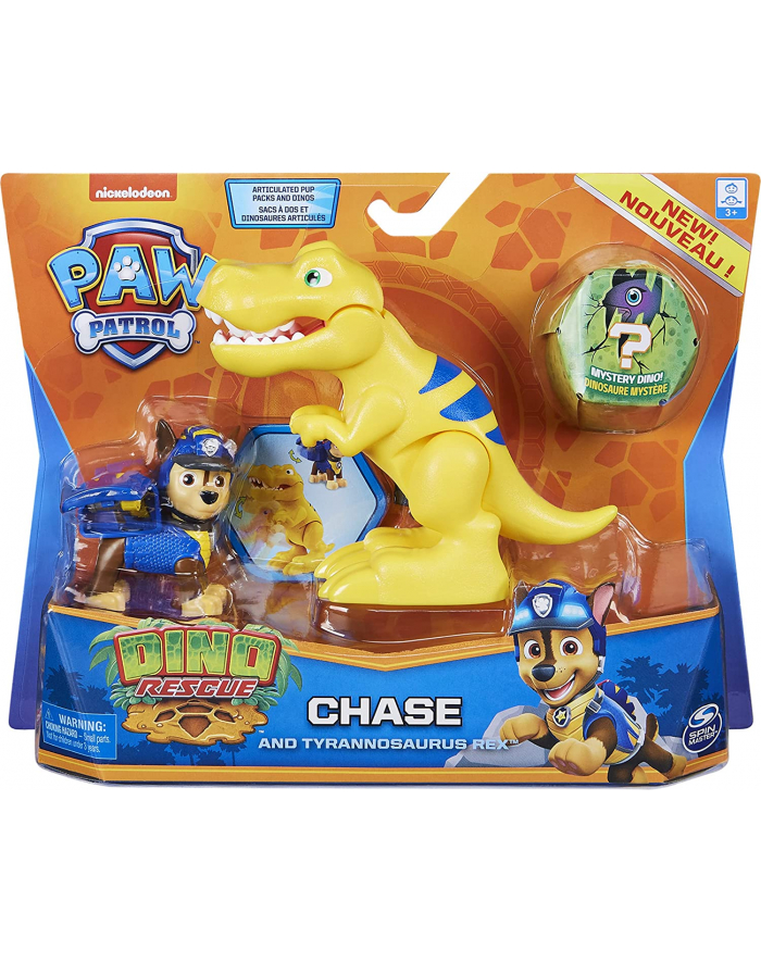 spinmaster Spin Master Paw Patrol Dino Rescue Chase Hero Pup, Toy Figure (Yellow/Blue, Includes Dinosaur Figure and Surprise Dino) główny