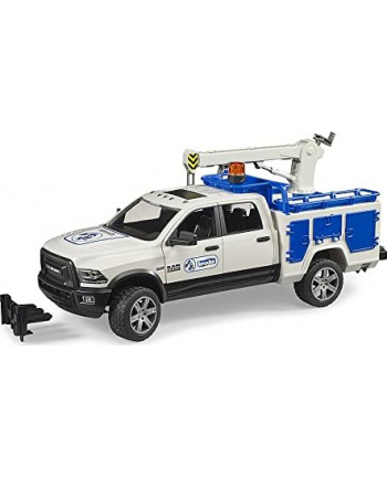 Bruder RAM 2500 service truck with crane and czerwonyating beacon, model vehicle