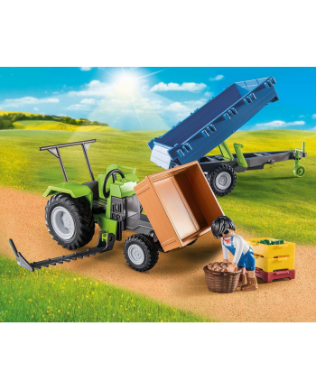 PLAYMOBIL 71249 tractor with trailer, construction toy