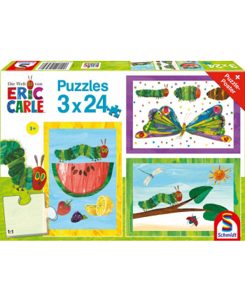 Schmidt Spiele The Very Hungry Caterpillar: Caterpillar-Cocoon-Butterfly, Puzzle (3x 24 pieces)