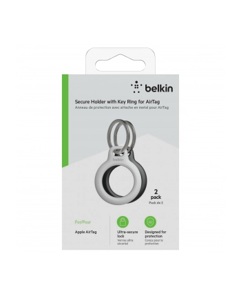 belkin Uchwyt breloczek do kluczy Secure Holder do AirTag - 2 pak, biały