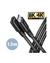 axagon BUCM32-CF15AB Kabel przedłużacz Gen2 USB-C - USB-C 1.5m, 5A, 20Gbps, PD 240W, oplot - nr 43
