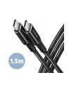 axagon BUCM-CM15AB Kabel USB-C - USB-C 2.0, 1.5m, PD 60W, 3A, ALU, oplot Czarny - nr 43