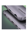 axagon HMC-12GM2 hub USB 12 in1 10Gbps, 3x USB-A, USB-C, HDMI, DP,  RJ-45, M.2, SD/mSD, audio, PD - nr 58