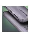 axagon HUB HMC-6GM2 USB  6 in1 10Gbps hub, USB-A, USB-C,  HDMI, M.2, SD/ mSD, PD 100W, USB-C - nr 42
