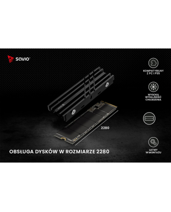 savio Chłodzenie do dysków M.2 NVMe 2280, AK-60