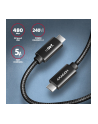 axagon BUCM2-CM25AB Kabel USB-C - USB-C, 2.5m 5A charging, ALU, 240W PD, oplot, USB2.0 - nr 20