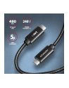 axagon BUCM2-CM25AB Kabel USB-C - USB-C, 2.5m 5A charging, ALU, 240W PD, oplot, USB2.0 - nr 40