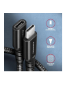 axagon BUCM32-CF05AB Kabel przedłużacz Gen2 USB-C - USB-C 0.5m, 5A, 20Gbps, PD 240W, oplot - nr 37