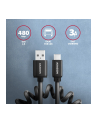 axagon BUCM-AM20TB Kabel Twister USB-C - USB-A, 1.1m, USB2.0 3A, ALU - nr 25