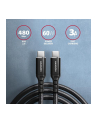axagon BUCM-CM15AB Kabel USB-C - USB-C 2.0, 1.5m, PD 60W, 3A, ALU, oplot Czarny - nr 40