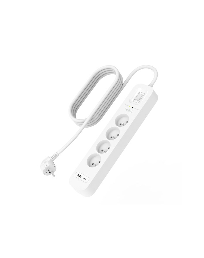 belkin Listwa przeciwprzepięciowa SurgePlus 4xFR 1xUSB-A 1xUSB-C 525J 2M główny