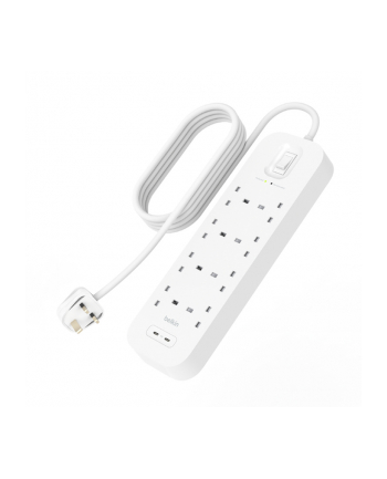 belkin Listwa przeciwprzepięciowa SurgePlus 8xFR 2xUSB-C 900J 2M