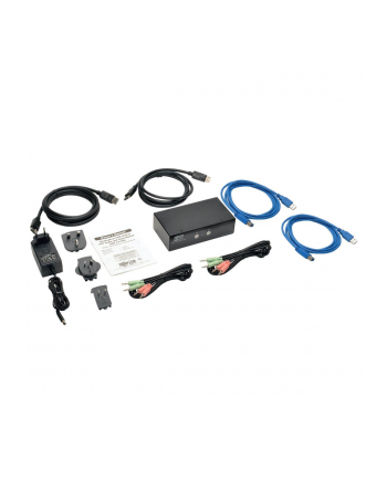 EATON TRIPPLITE 2-Port DisplayPort KVM Switch with Audio Cables and USB 3.0 SuperSpeed Hub
