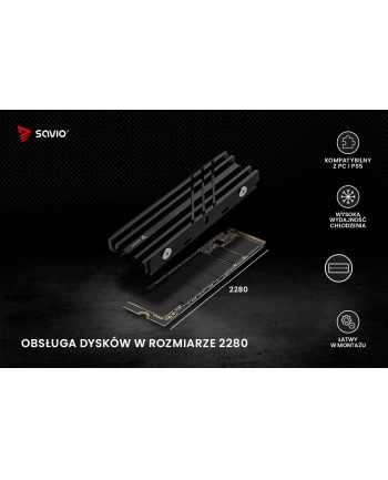 savio Chłodzenie do dysków M.2 NVMe 2280, AK-60