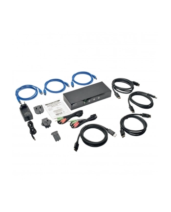 EATON TRIPPLITE 4-Port DisplayPort KVM Switch with Audio Cables and USB 3.0 SuperSpeed Hub