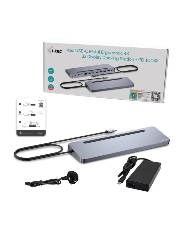 I-TEC USB-C Metal Ergonomic 4K 3x Display Docking Station with PD 100 W główny