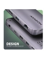 axagon HMC-12GM2 hub USB 12 in1 10Gbps, 3x USB-A, USB-C, HDMI, DP,  RJ-45, M.2, SD/mSD, audio, PD - nr 18