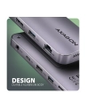 axagon HMC-12GM2 hub USB 12 in1 10Gbps, 3x USB-A, USB-C, HDMI, DP,  RJ-45, M.2, SD/mSD, audio, PD - nr 60