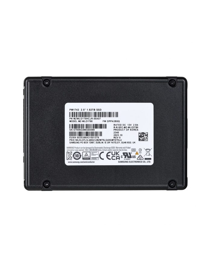 samsung semiconductor Dysk SSD Samsung PM1743 192TB U3 NVMe PCIe 50 MZWLO1T9HCJR-00A07 (DPWD 1) główny