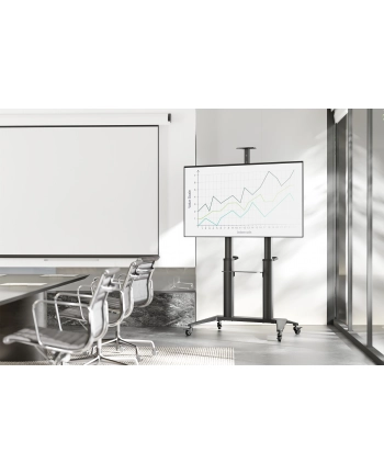 digitus Stojak mobilny pojedynczy z półką i uchwytem na kamerę, 1xLCD max. 120' max. 140kg, VESA max. 1000x600