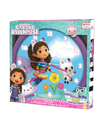 Zegar ścienny 25cm Koci Domek Gabi. Gabby's Dollhouse GD00021 Kids Euroswan