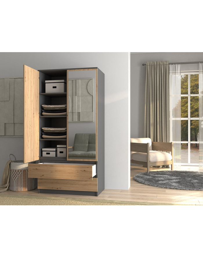 top e shop Szafa SS-90 LUSTRO 90x50xH180 antracyt/artisan główny