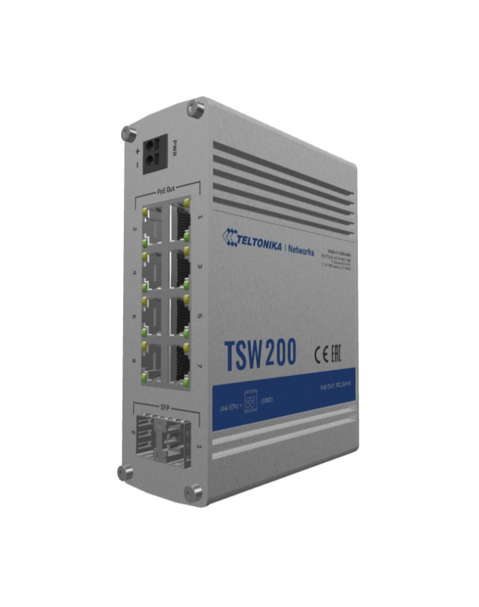 teltonika Przełącznik przemysłowy TSW200 2xSFP 8xPoE+ 8xGbE główny