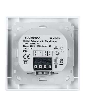 Homematic IP switching actuator for brand switches (HmIP-BSL), button (Kolor: BIAŁY, with signal light)