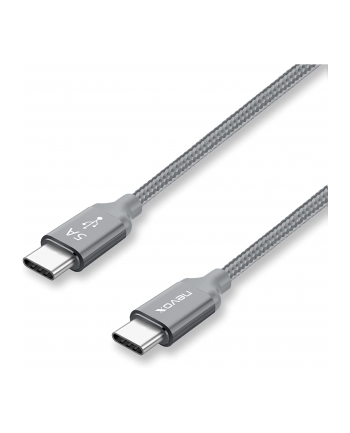 Nevox USB 2.0 cable, USB-C connector > USB-C connector (grey, 1 meter, PD, charging with up to 100 watts)