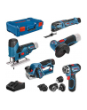 bosch powertools Bosch 5-piece 12-volt tool set, GSR + GOP + GHO + GWS + GST (blue, 3x Li-ion battery, XL-BOXX) - nr 1