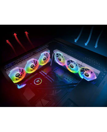 Thermaltake SWAFAN EX12 RGB PC Cooling Fan White TT Premium Edition, case fan (Kolor: BIAŁY, pack of 3, incl. controller)