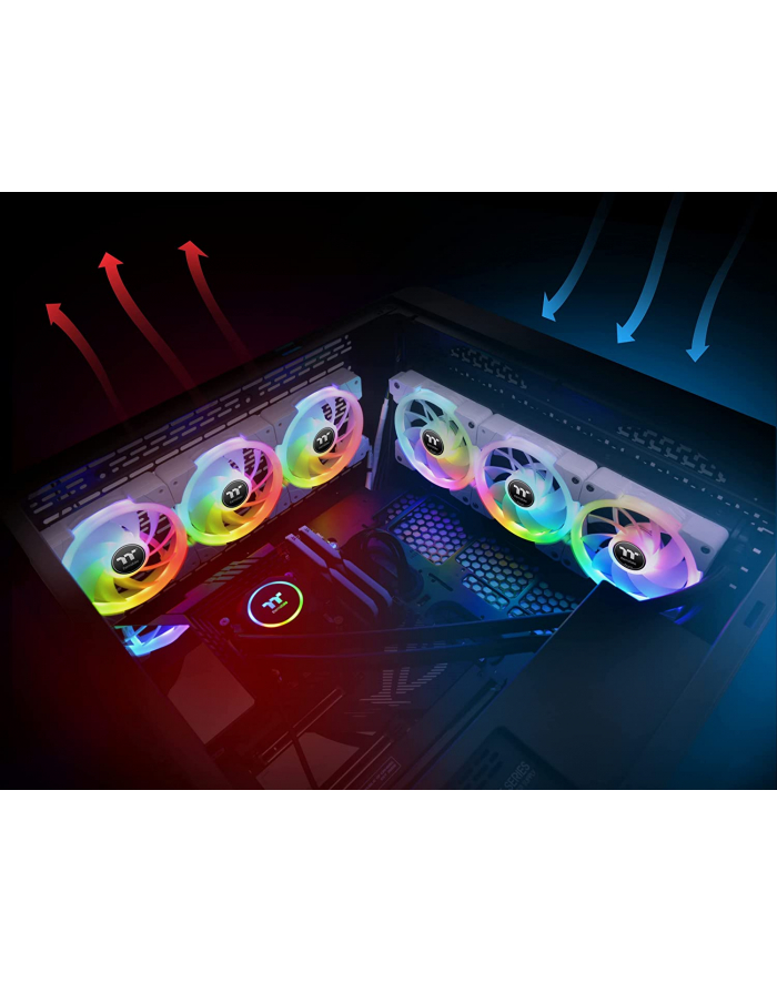 Thermaltake SWAFAN EX12 RGB PC Cooling Fan White TT Premium Edition, case fan (Kolor: BIAŁY, pack of 3, incl. controller) główny