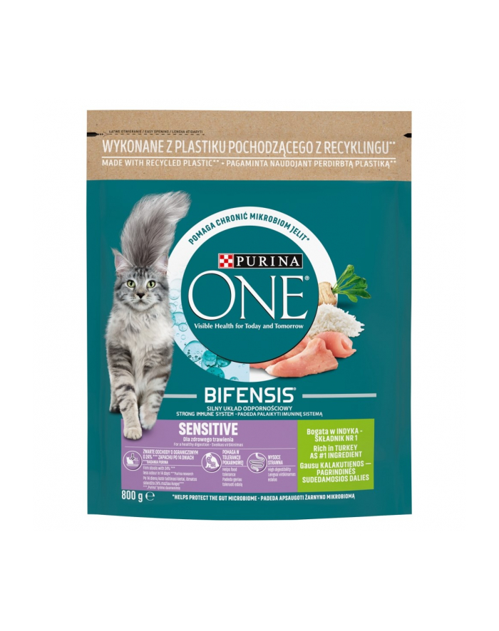 purina nestle Purina ONE Sensitive Bogata w Indyka i Ryż 800g główny