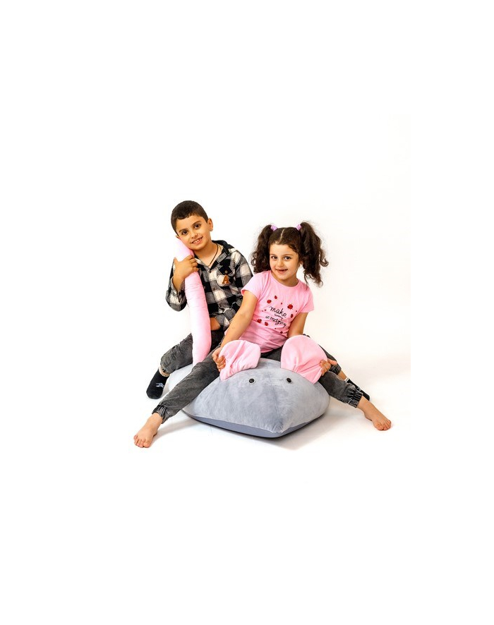 go gift Pufa worek sako MYSZ szary-różowy L 110x80 główny