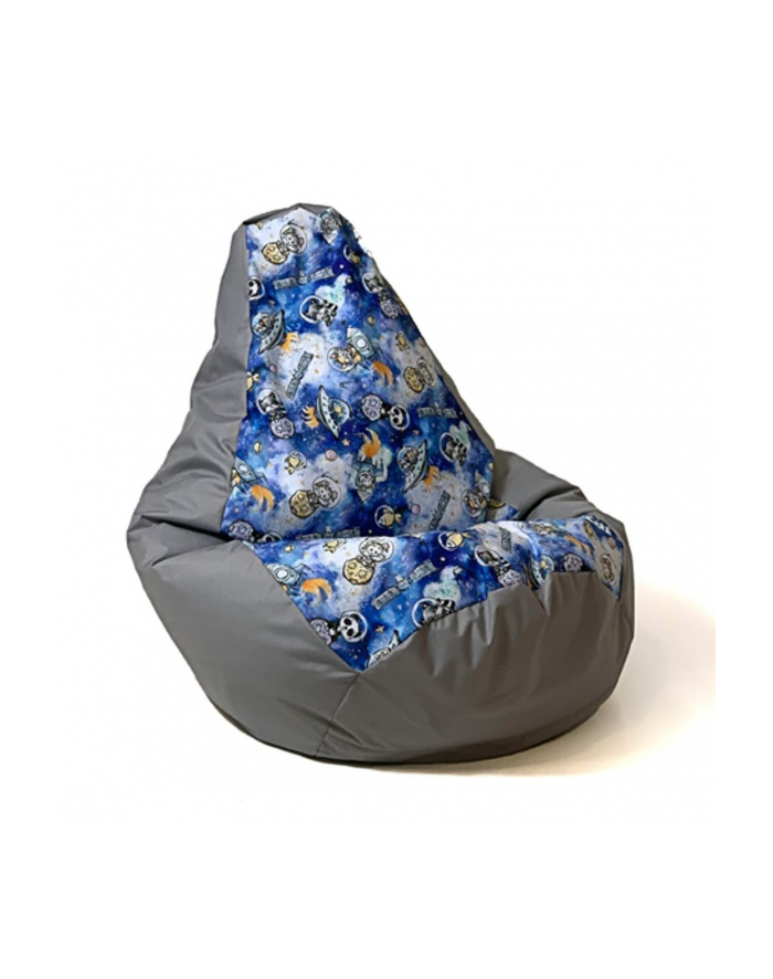 go gift Pufa worek sako GRUSZA DRUK szary-statek kosm L 105x80 główny